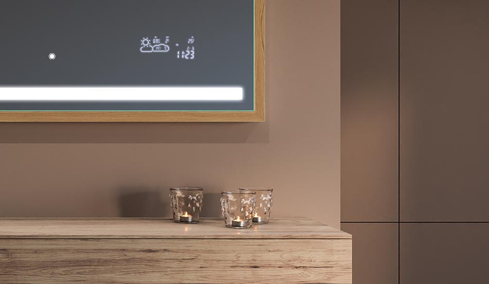 Огледало в таванско помещение с черна рамка за модерни и минималистични бани | ARTFORMA