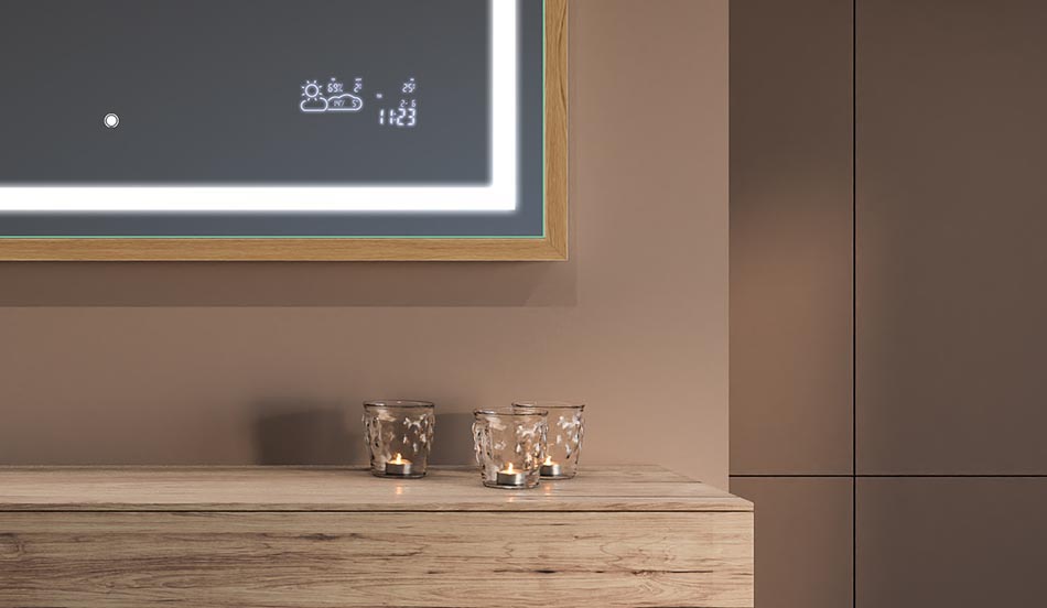 Огледало в таванско помещение с черна рамка за модерни и минималистични бани | ARTFORMA