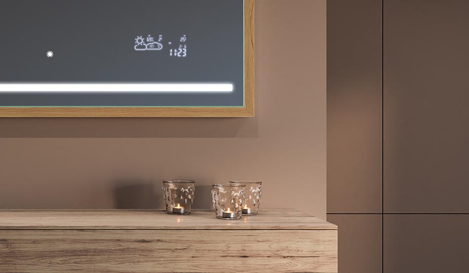 Огледало в таванско помещение с черна рамка за модерни и минималистични бани | ARTFORMA