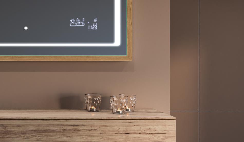 Огледало в таванско помещение с черна рамка за модерни и минималистични бани | ARTFORMA