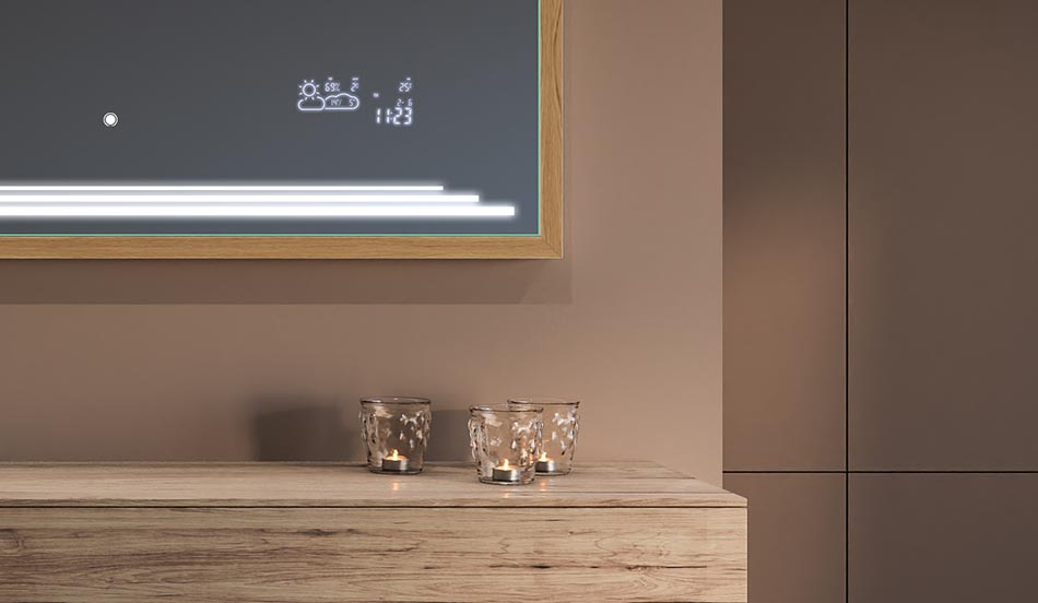 Огледало в таванско помещение с черна рамка за модерни и минималистични бани | ARTFORMA