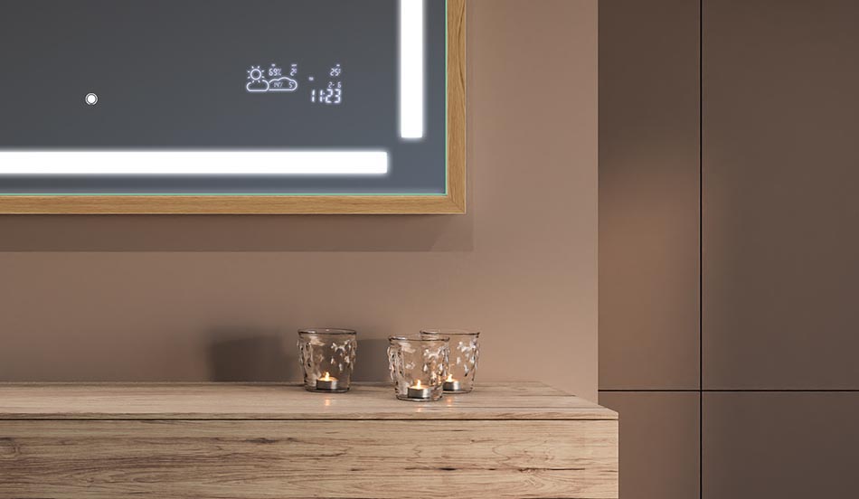 Огледало в таванско помещение с черна рамка за модерни и минималистични бани | ARTFORMA