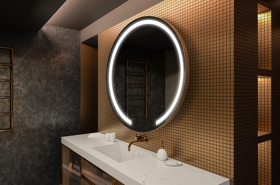 Модерно кръгло огледало с мека LED светлина в премиум стил | ARTFORMA