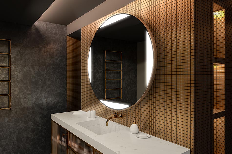 Модерно кръгло огледало с мека LED светлина в премиум стил | ARTFORMA