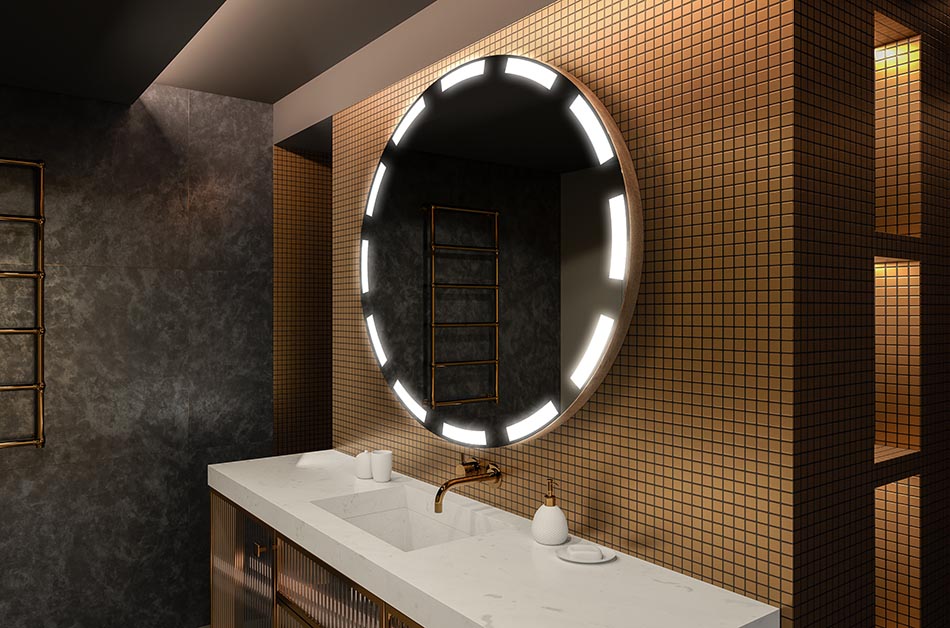 Модерно кръгло огледало с мека LED светлина в премиум стил | ARTFORMA