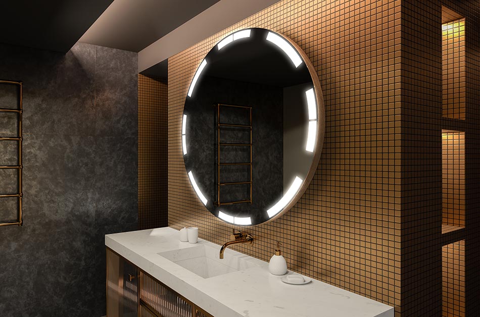 Модерно кръгло огледало с мека LED светлина в премиум стил | ARTFORMA