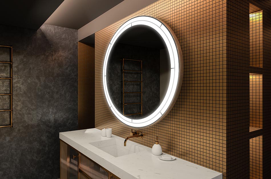 Модерно кръгло огледало с мека LED светлина в премиум стил | ARTFORMA