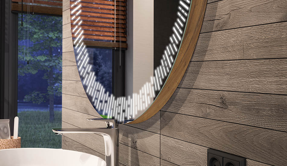 Кръгло огледало със светодиодна подсветка и елегантна разсеяна светлина | ARTFORMA