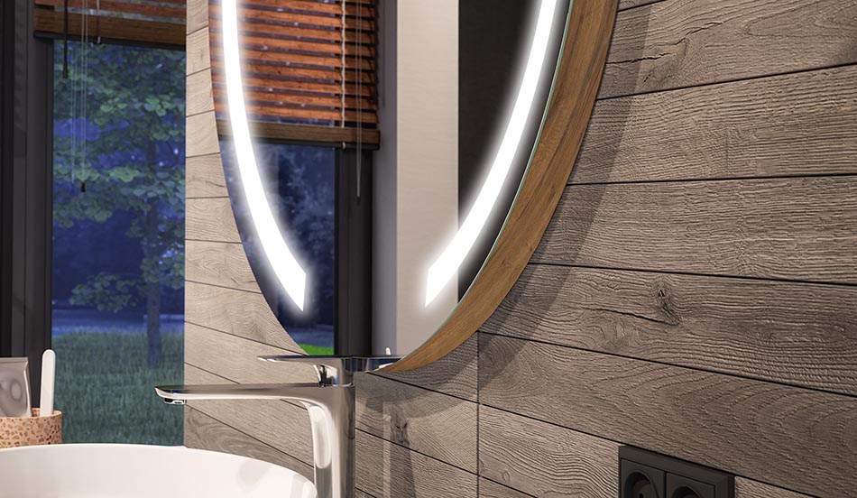 Кръгло огледало със светодиодна подсветка и елегантна разсеяна светлина | ARTFORMA