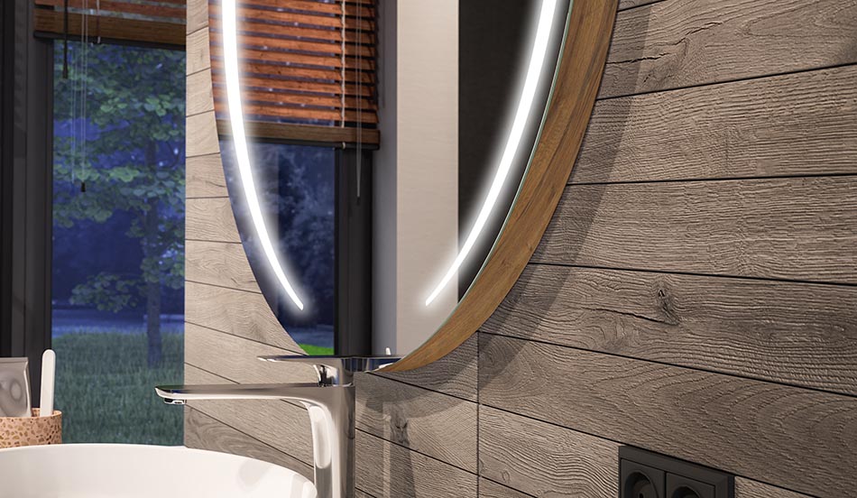 Кръгло огледало със светодиодна подсветка и елегантна разсеяна светлина | ARTFORMA