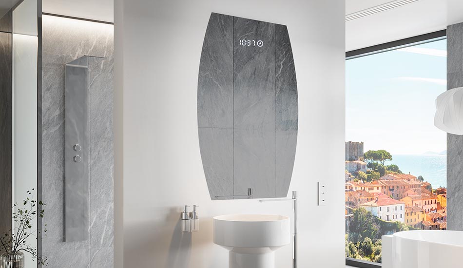 Огледало с неправилна форма с меко амбиентно осветление за елегантни интериори | ARTFORMA