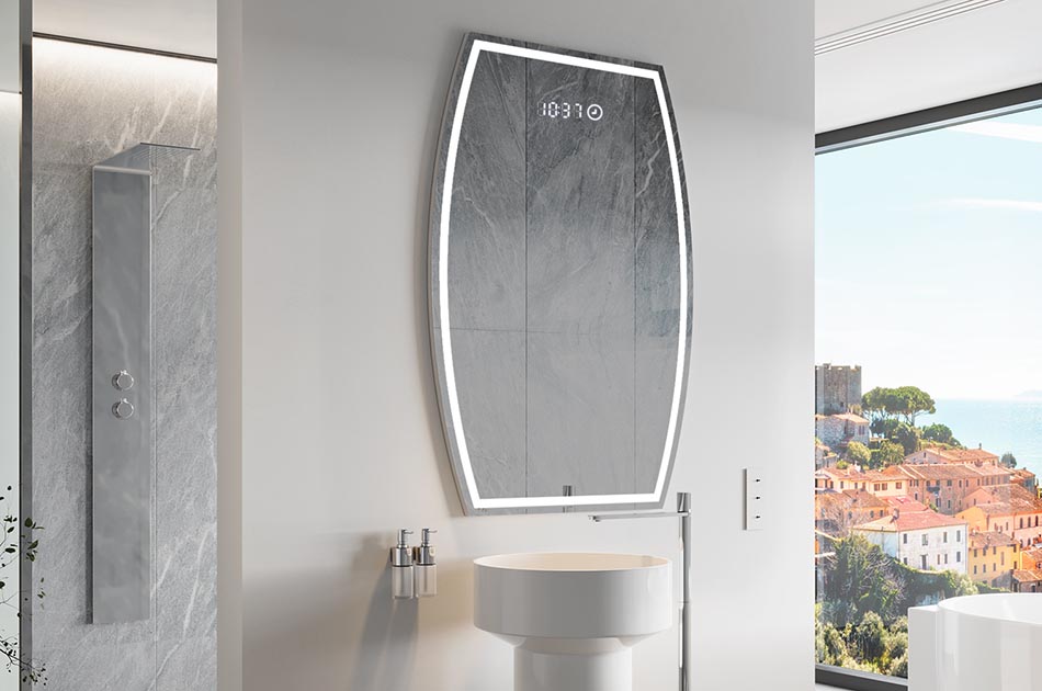 Огледало с неправилна форма с меко амбиентно осветление за елегантни интериори | ARTFORMA