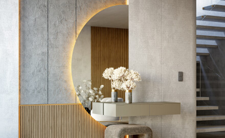 Огледала във формата на полукръг