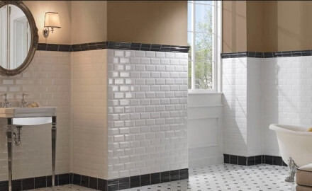 Керамична плочка с фаска за стена 10x20, бяла, гланцова, с фаска A4H22 Blanco Brillo