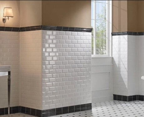 Керамична плочка с фаска за стена 10x20, бяла, гланцова, с фаска A4H22 Blanco Brillo