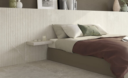 Рифлен гранитогрес за под 60x120, светлосив, матов, A4H510 Rigat-One Ermetica Bianco