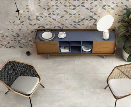 Глазиран гранитогрес за под 60x120 см, светлосив, матов, ректифициран A4H83 Iroc White