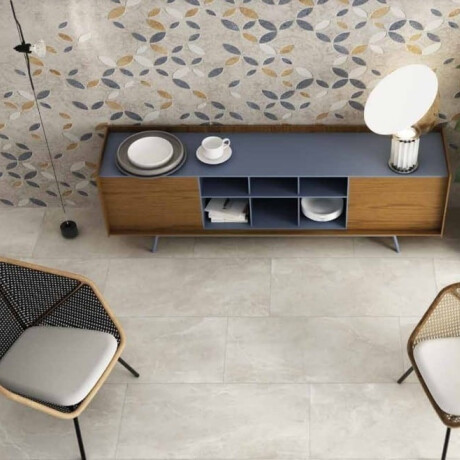 Глазиран гранитогрес за под 60x120 см, светлосив, матов, ректифициран A4H83 Iroc White #1