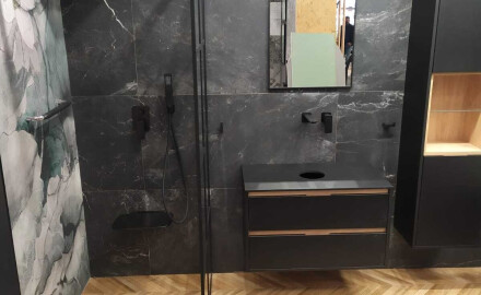 Глазиран гранитогрес за под 60x120 см, черен матов, ректифициран A4H85 Iroc Black