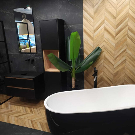 Глазиран гранитогрес за под 60x120 см, черен матов, ректифициран A4H85 Iroc Black #4