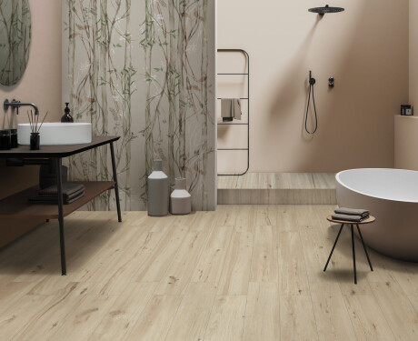 Грес за стена 60x120 см, сив, с растителни мотиви, матов, A4H920 Erbario