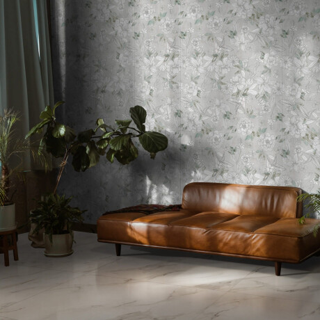 Грес за стена 60x120 см, сив, с флорални мотиви, матов, A4H923 Lirio #1
