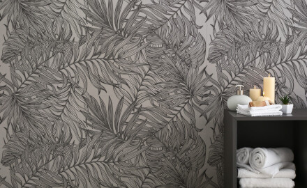 Грес за стена 60x120 см, сив, с растителни мотиви, матов, A4H925 Panaria
