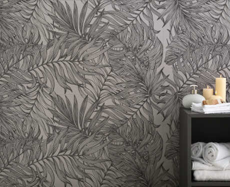 Грес за стена 60x120 см, сив, с растителни мотиви, матов, A4H925 Panaria