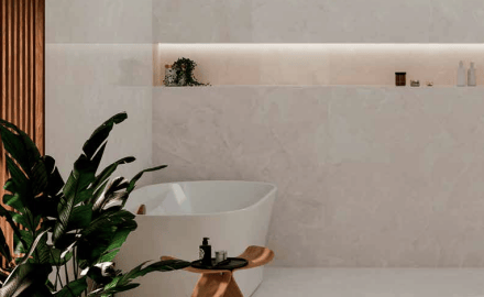 Голямоформатен гранитогрес 100x100, мрамор с жилки, гланц A4H941 Saffire Cream