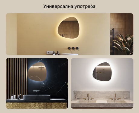 Декоративни огледала за стена 54x54cm със студена LED светлина 7000K, топла светлина 3000K или неутрална светлина 4500K #2