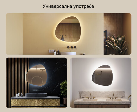 Декоративни огледала за стена 74x74cm със студена LED светлина 7000K, топла светлина 3000K или неутрална светлина 4500K #2