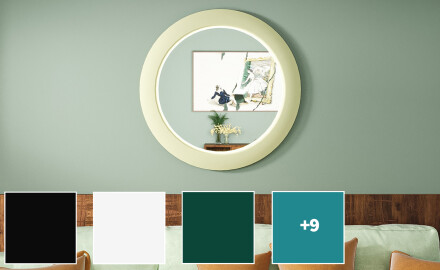 LED огледало с MDF в кръгла, лакирана рамка L306