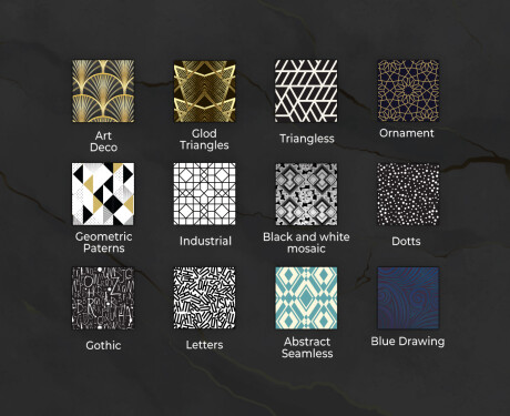 Декоративно Огледало С Подсветка LED За Антре - Gold Triangles #10