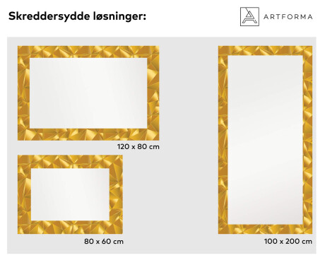 Декоративно Огледало С Подсветка LED За Антре - Gold Triangles #6