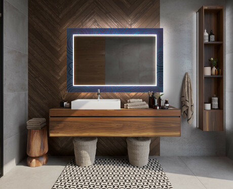 Декоративно Огледало С Подсветка За Баня - Blue Drawing #12