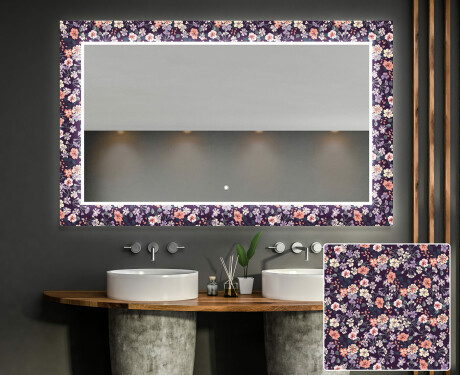 Декоративно Огледало С Подсветка За Баня - Elegant Flowers