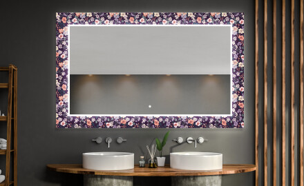 Декоративно Огледало С Подсветка За Баня - Elegant Flowers