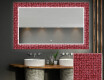Декоративно Огледало С Подсветка За Баня - Red Mosaic #1