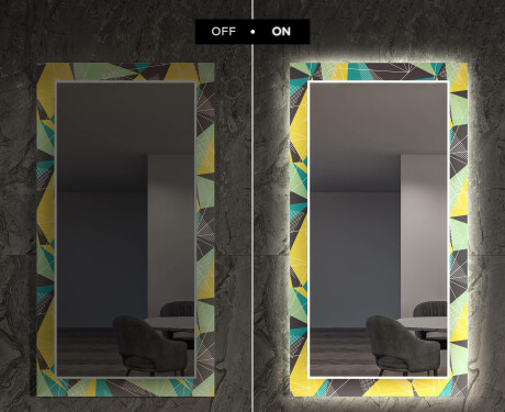 Декоративно Огледало С Подсветка LED За Трапезария - Abstract Geometric #7