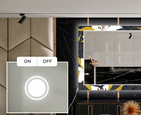 Декоративно Огледало С Подсветка LED За Трапезария - Bells Flowers #4