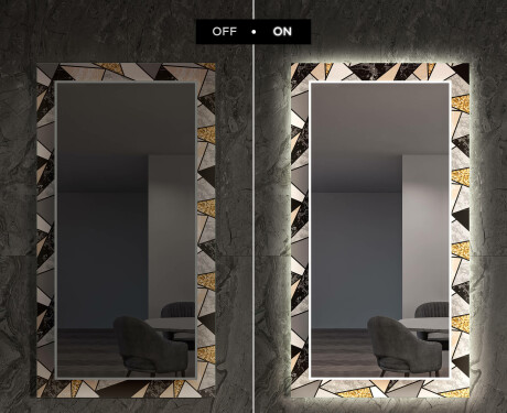 Декоративно Огледало С Подсветка LED За Трапезария - Marble Pattern #7
