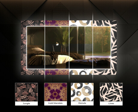 Декоративно Огледало С Подсветка LED За Трапезария - Geometric Patterns #6