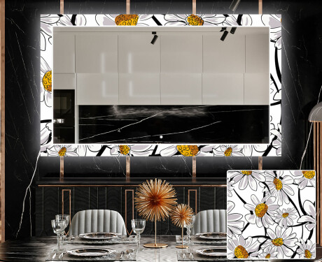 Декоративно Огледало С Подсветка LED За Трапезария - Chamomile #1