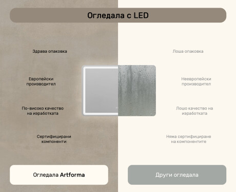 Огледала С LED Подсветка 100x70cm с Dual color, Сензорен превключвател, Отоплителна рогозка, Високоговорител - L141 #7