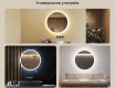 Кръгло огледало за баня с LED осветление 80 см c Dual color, Сензорен превключвател #2