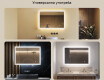 Правоъгълно огледало за баня с LED осветление 100x70 см c Dual color, Сензорен превключвател #2