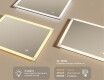 Правоъгълно LED огледало за баня 80x60 см c Dual color, Сензорен превключвател, Отоплителна рогозка #3