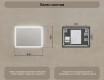 Правоъгълно LED огледало за баня 80x60 см c Dual color, Сензорен превключвател, Отоплителна рогозка #8