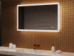 Правоъгълно LED осветено огледало за баня 120x70 см c Dual color, Сензорен превключвател, Отоплителна рогозка