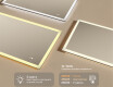 Правоъгълно LED осветено огледало за баня 120x70 см c Dual color, Сензорен превключвател, Отоплителна рогозка #3